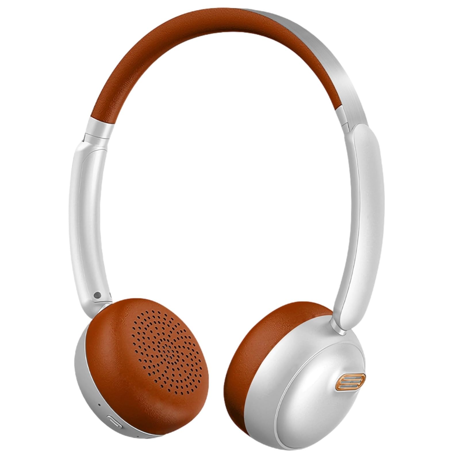Auriculares inalámbricos, auriculares supraaurales retro marrones con cancelación activa de ruido, graves profundos para juegos y música, inalámbricos 5.3, tiempo de reproducción de 30 horas, diadema