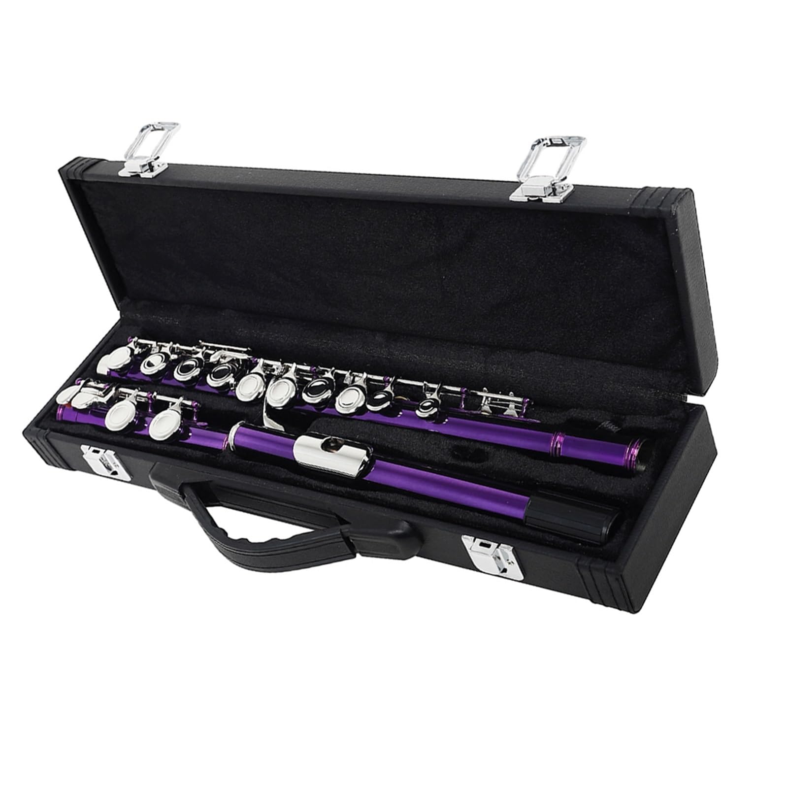 Lila Flöte Mit 16 Löchern, C-Klappe, E-Klappe, Holzblasinstrument, Geschlossene Klappe, Weißes Messingrohr Mit Box Flöteninstrument