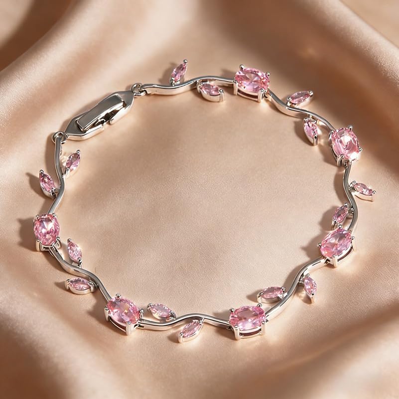 Image of Shining Diva Fashion Tulip Bracelet for Women, Floral Crystal, Anti Tarnish Jewellery Stylish Bracelet Gifts for Girls