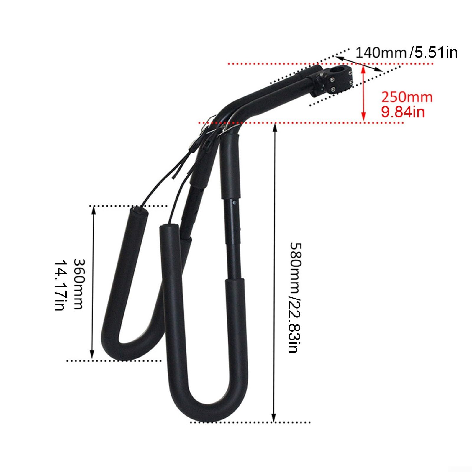 Spelonify Portabicicletas de surf, soporte para tabla de surf, soporte de aleación para tabla de bicicleta con abrazadera de asiento, estante de surf, ecológico para viajes de surf (negro)