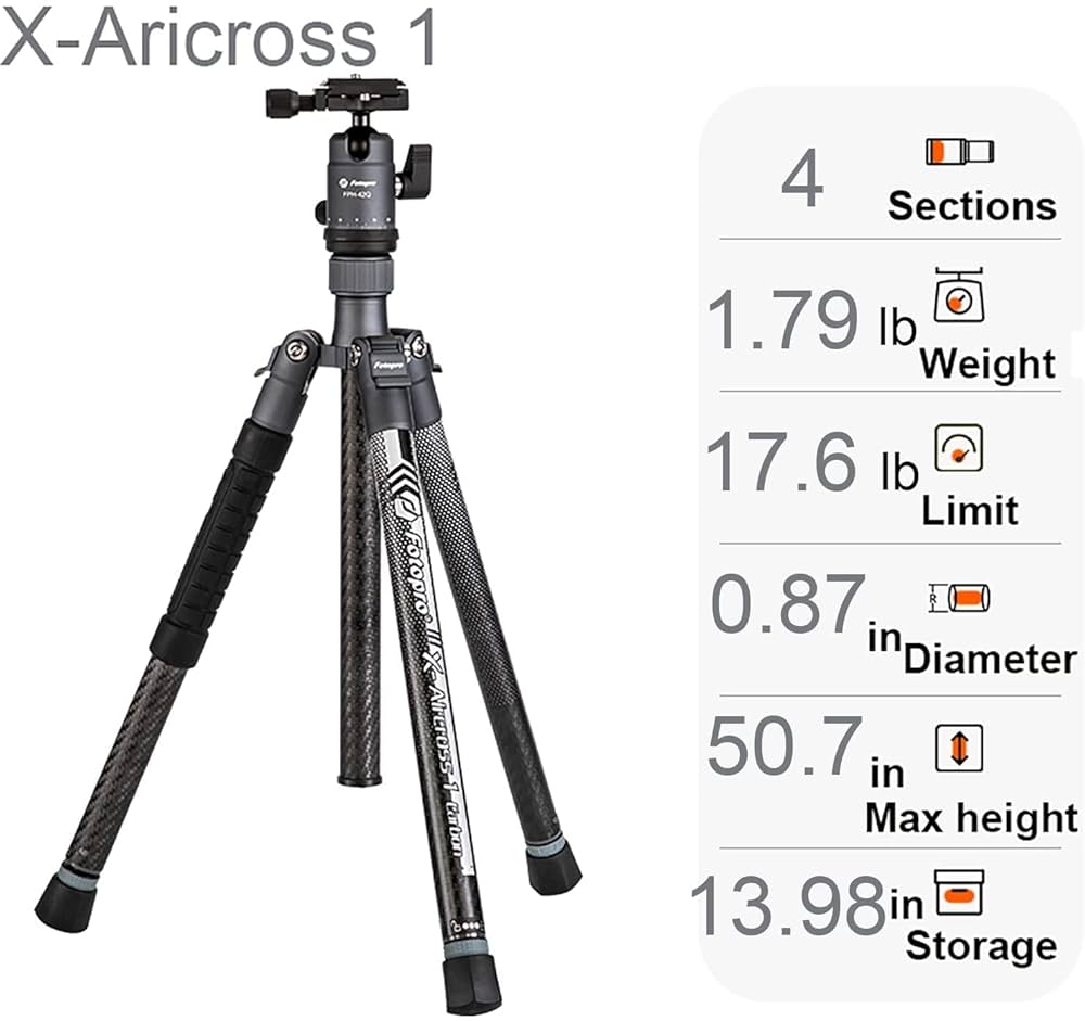 Fotopro X-Aircross 1 Carbon 雲台 FPH-42Q Amazon.com : Fotopro Carbon Fiber Tripod 1.7lbs Ultralight