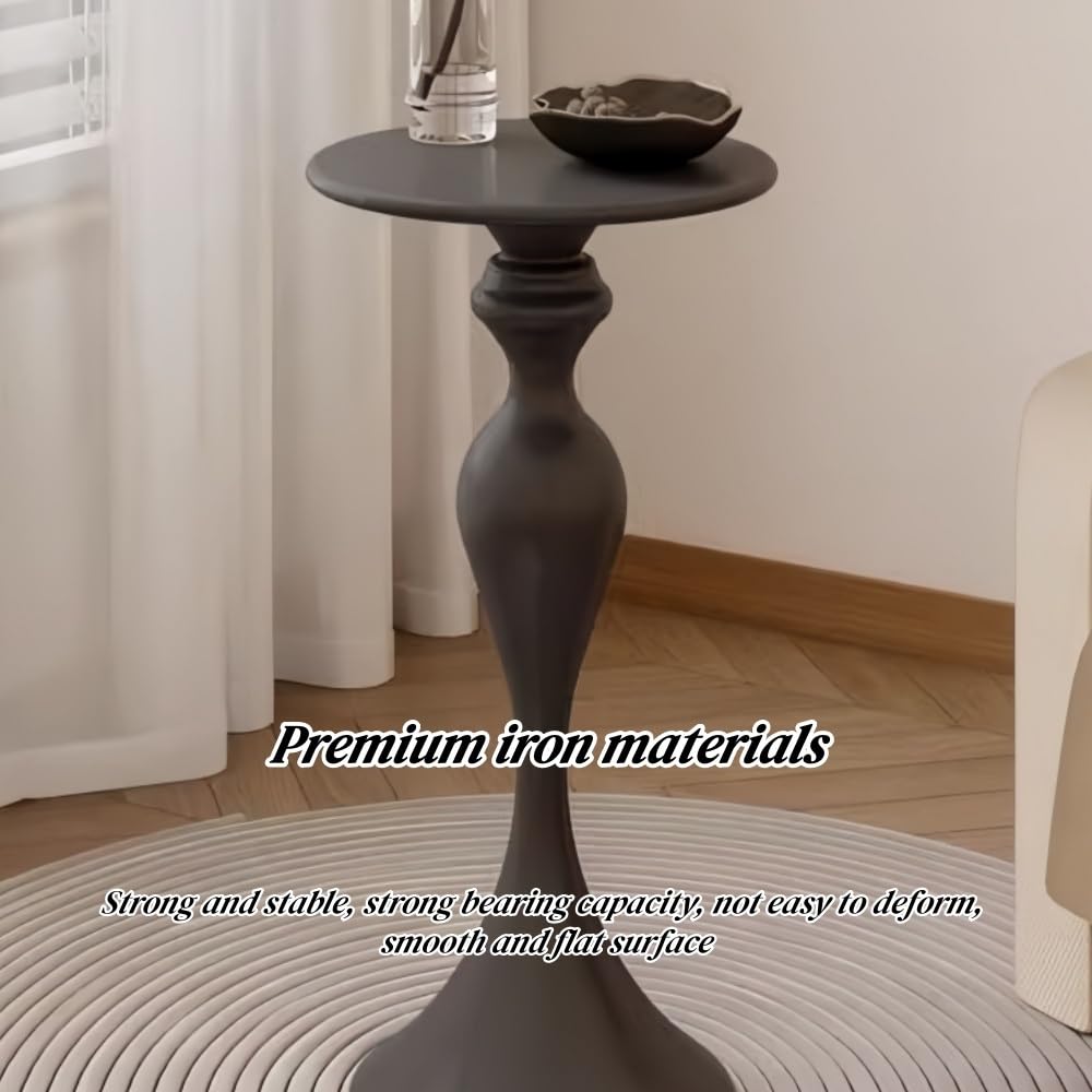 Creative-SD Iron Side Table – Narrow Round Top End Table, Minimalist Nightstand, Versatile Coffee Table for Living Room, Modern Home Décor, Stylish Accent Furniture
