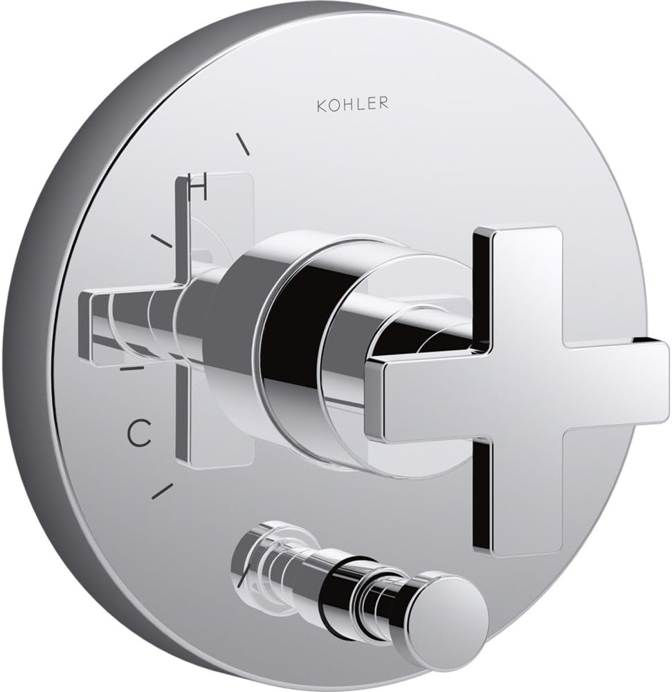 KOHLER Composed Valve Trim With Diverter And Cross Handle For Rite-temp(r) Pressure-balancing Valve, Requires Valve