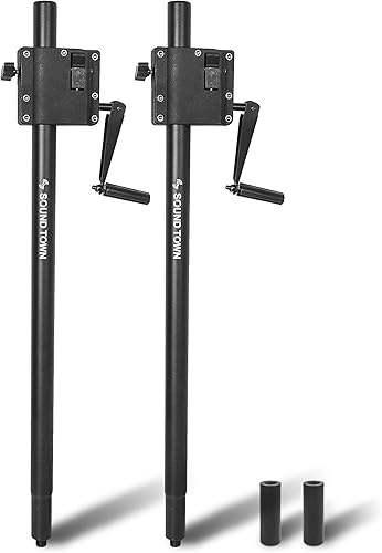 Miniatura 19 de Sound Town Paquete de 2 subwoofer/altavoces de altura ajustable (35-54 pulgadas) con rosca M20, capacidad de carga de 132 libras, negro (STSDA-M54B)