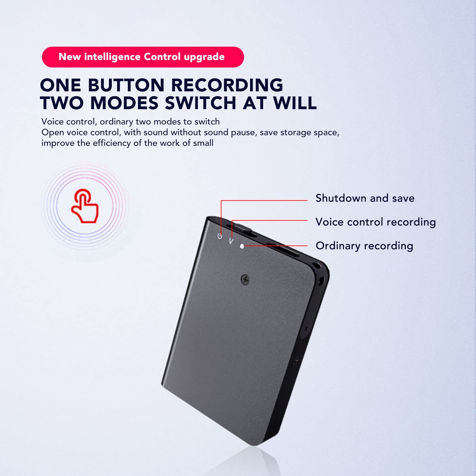 Mini Dyktafon, Cyfrowy Rejestrator Aktywowany Głos Odtwarzacz MP3 Szyfrowanie Plików, Obsługa MP3 WMA WAV, Rejestrator Dźwięku Redukcji Szumów HD Urządzenie Do Nagrywania Dźwięku