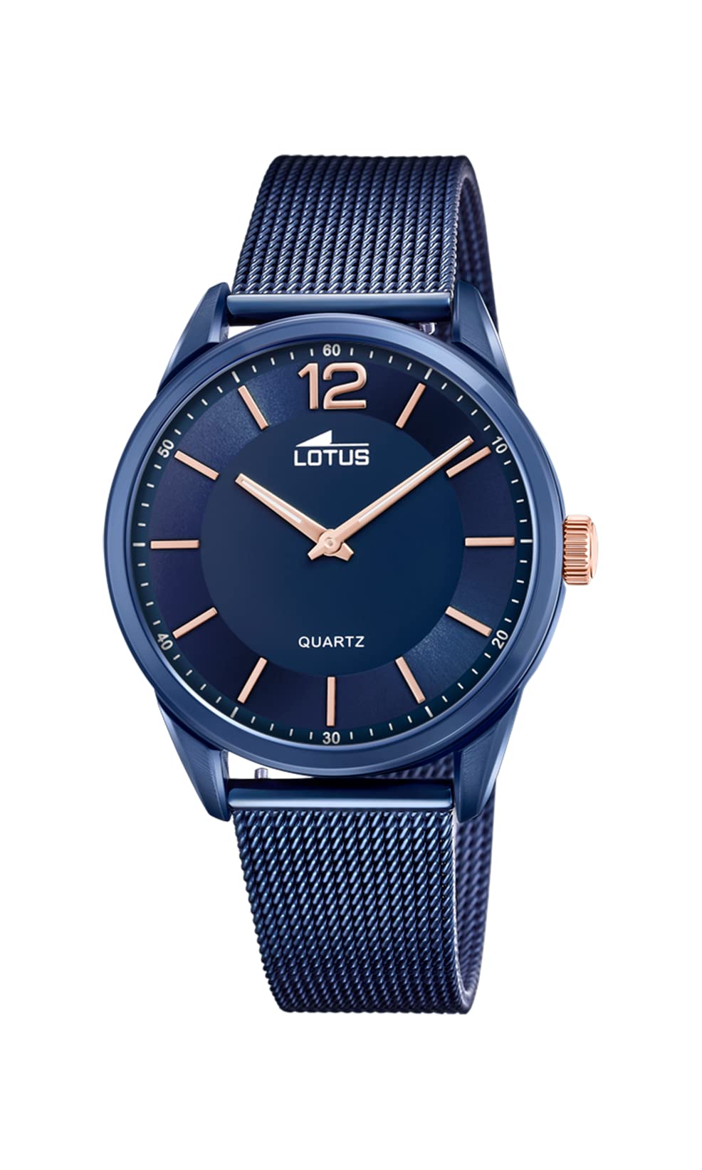 LOTUS Orologio Uomo Analogico in Acciaio Inossidabile 316l Blu | Movimento al Quarzo, Vetro Minerale ad Alta Resistenza, Impermeabile 10 ATM 18735/1 Minimalist