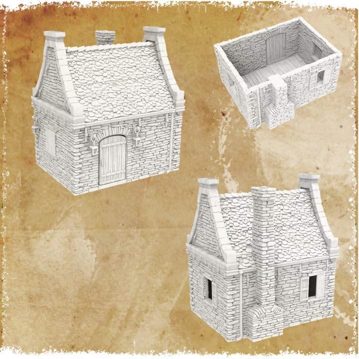 QP3D, Wargaming Scenery, Ruined Stone House, Terrain for Tabletop Games 15mm Scale Miniatures - Image 2