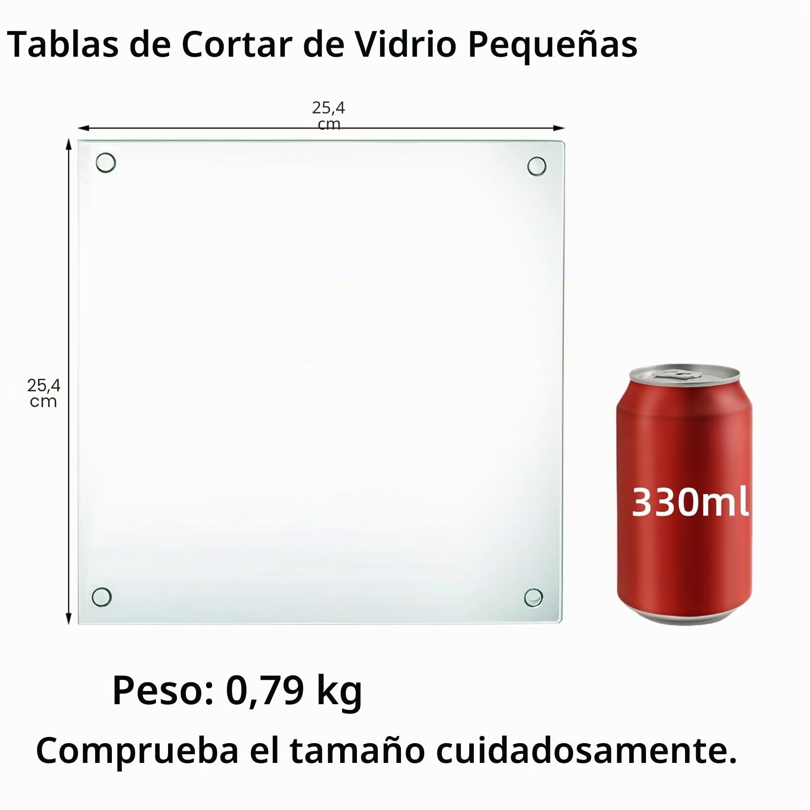 Hacaroa Juego de 4 tablas de cortar de vidrio templado, tabla cuadrada de 10x10 pulgadas con patas de goma, apta para lavavajillas, transparente