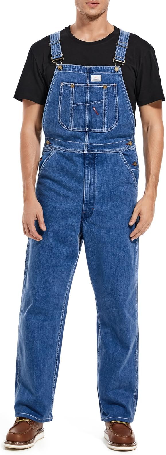 HISEA Men's Denim Bib Overalls, Men's Overalls Workwear with Adjustable Strap...