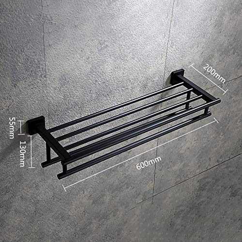 Porte-serviettes en acier inoxydable chrome à double barre robuste - 5