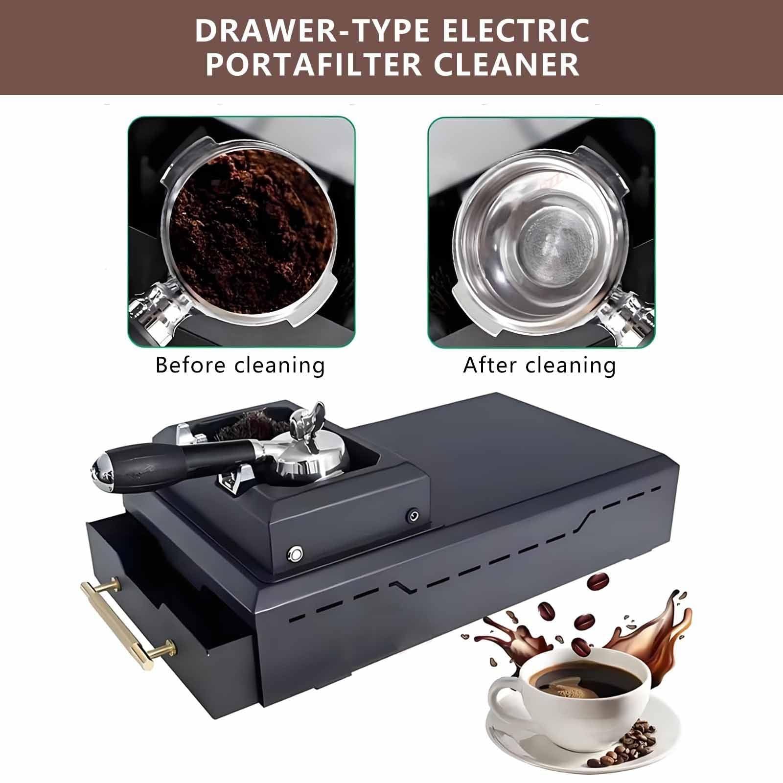 Limpiador De Portafiltros De Café Comercial, Limpiador Automático De Posos De Café, Limpiador Profesional De Portafiltros, 150W, Caja De Escorias De Cajón Gran Capacidad, Extraíble