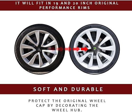 Miniatura 5 de Tapas centrales de fibra de carbono mate con patrón de tapacubos para llantas de rendimiento de 1920 pulgadas, compatible con Tesla Model 3