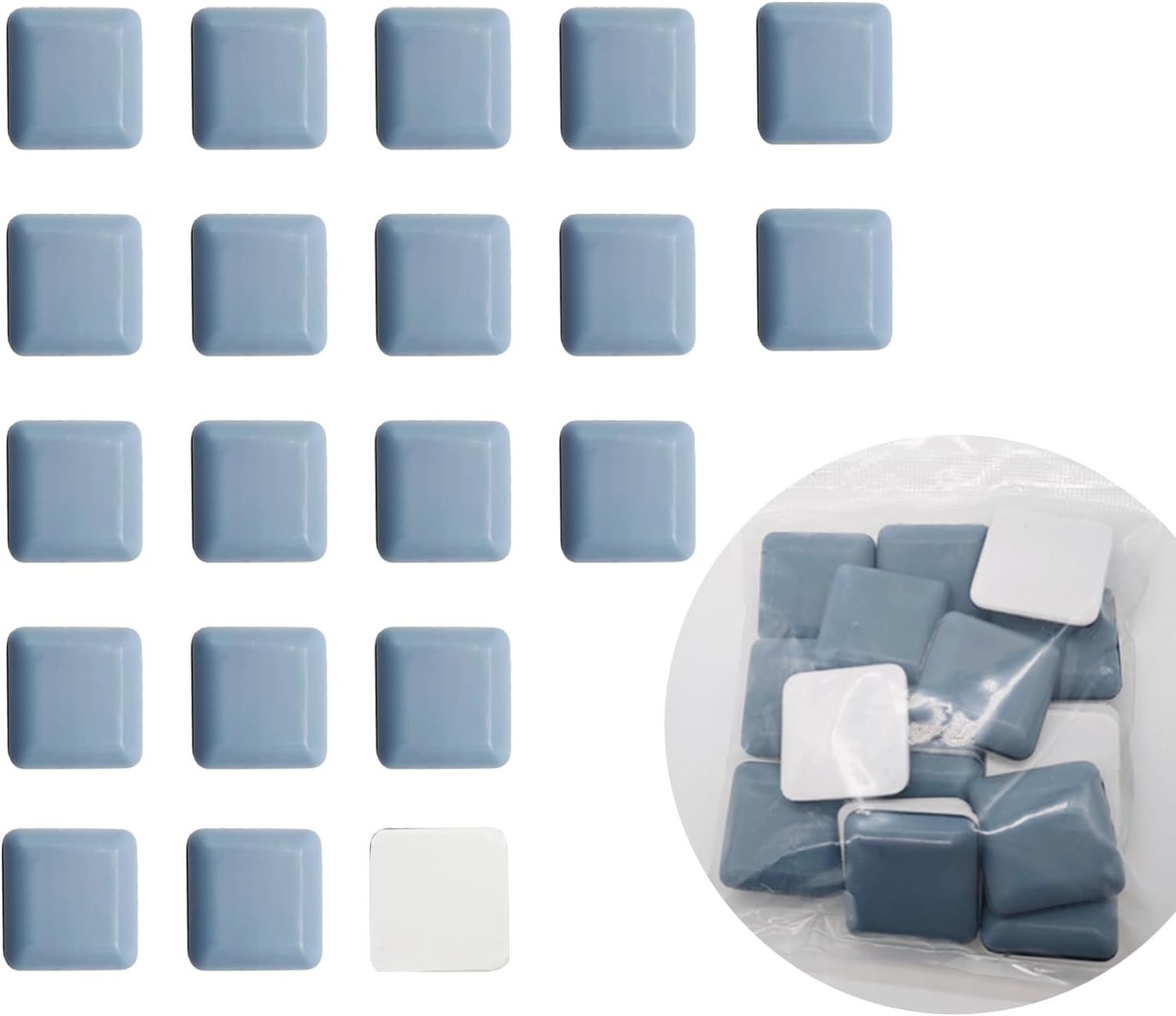 HOME MASTER HARDWARE 1" Teflon Furniture Sliders,Heavy-Duty Furniture Movers Sliders for Carpet,Square Carpet Furniture Moving Pads(20 Pcs)