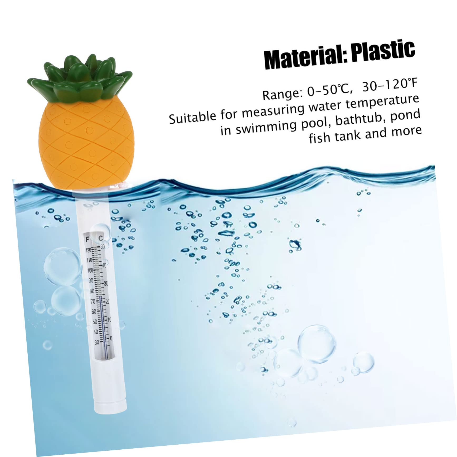 Sosoport 2pièces Thermomètre Flottant Forme De Ananas Pour Piscine Mesure Précise Température De Eau Pour Bains à Remous Et Ponds Design Attrayant