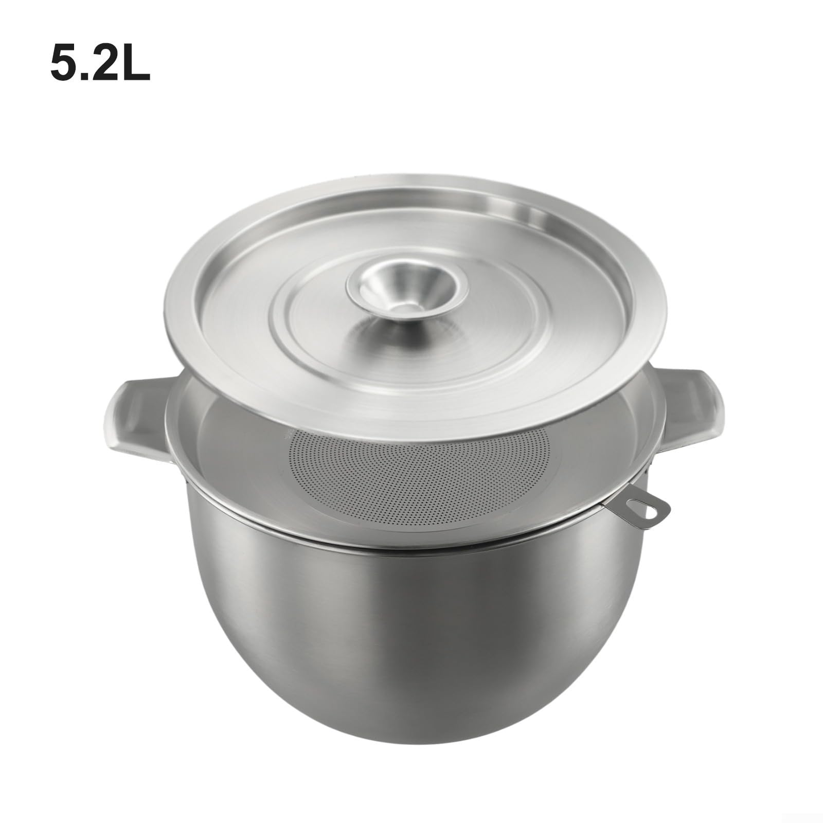 Vaso filtrante per olio con coperchio sicuro e rete integrata per filtrare e conservare oli aromatizzati fatti in casa in cucina (5,2 L)