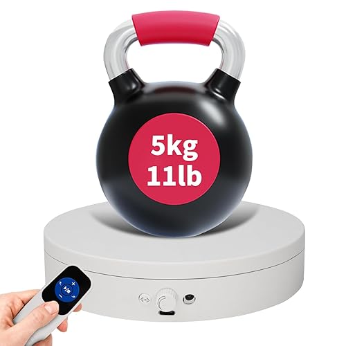 Electric Turntable with Remote, 4.53in Motorized Rotating Display Stand for