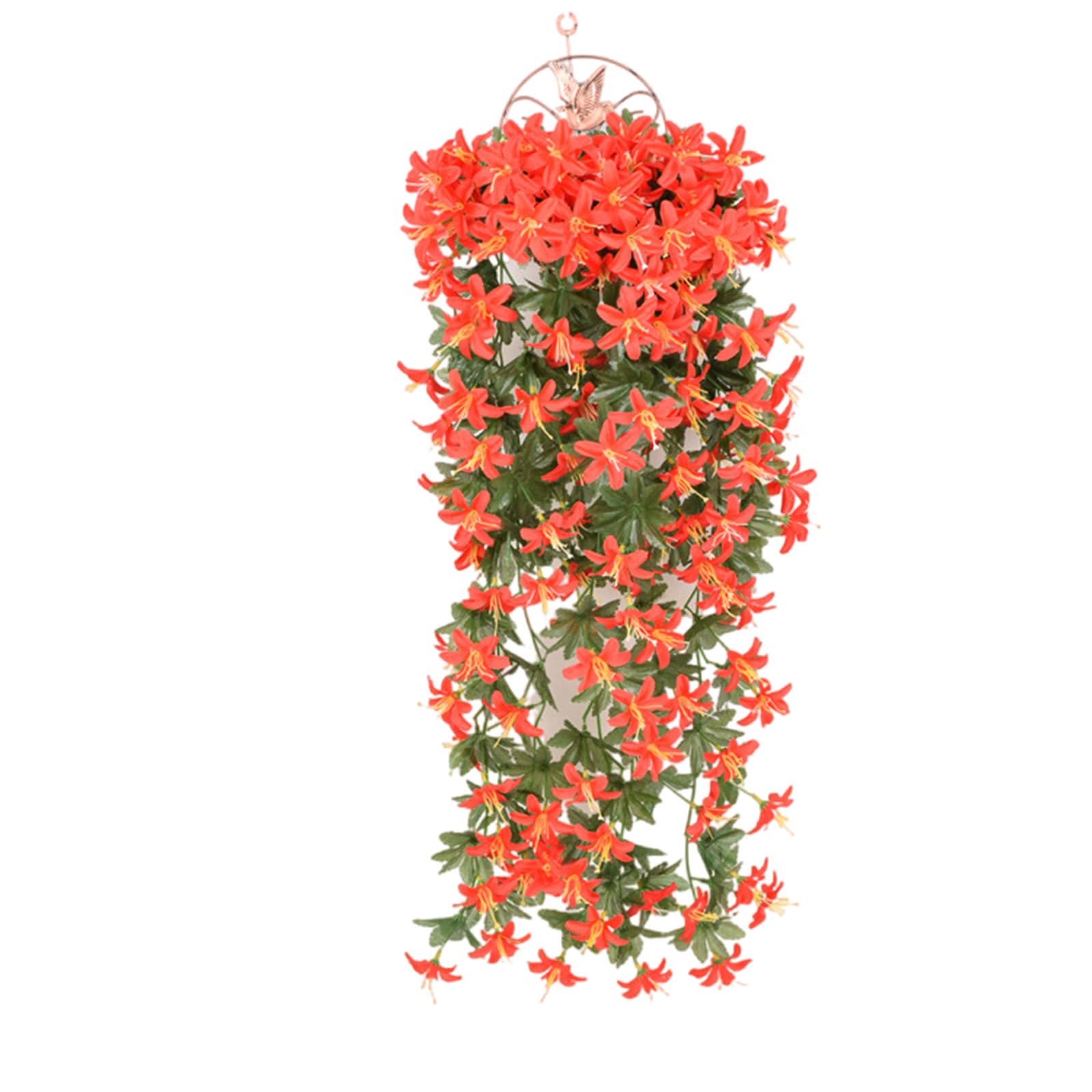 Kalttoy Red Artificial Hanging Flower For Outdoor Hanging Plant Decoration 90Cm Realistic Artificial Vine Plant Flower For Wedding