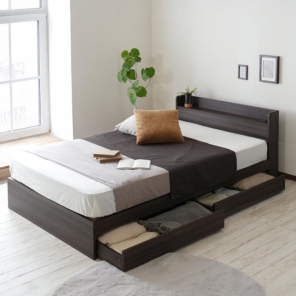 Amazon｜ビックスリー シングルベッド 収納付きベッドフレーム