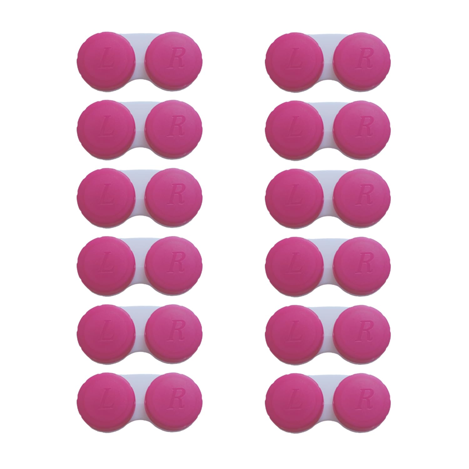 Paquete de 12 estuches para lentes de contacto, caja de almacenamiento para lentes de contacto (rojo rosa)
