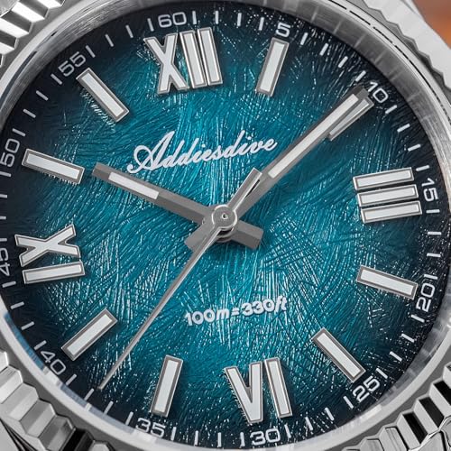 Image of ADDIESDIVE 10.6 MM Luxury Watches for Men Women Roman Numerals Synthetic Sapphire VH Sweep Second Fluted Bezel Casual Wear Unisex Watch