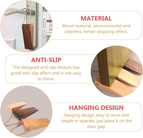 Miniatura 8 de DOITOOL 2 tapones de cuña para puerta, color negro, para la oficina en casa y la seguridad del bebé