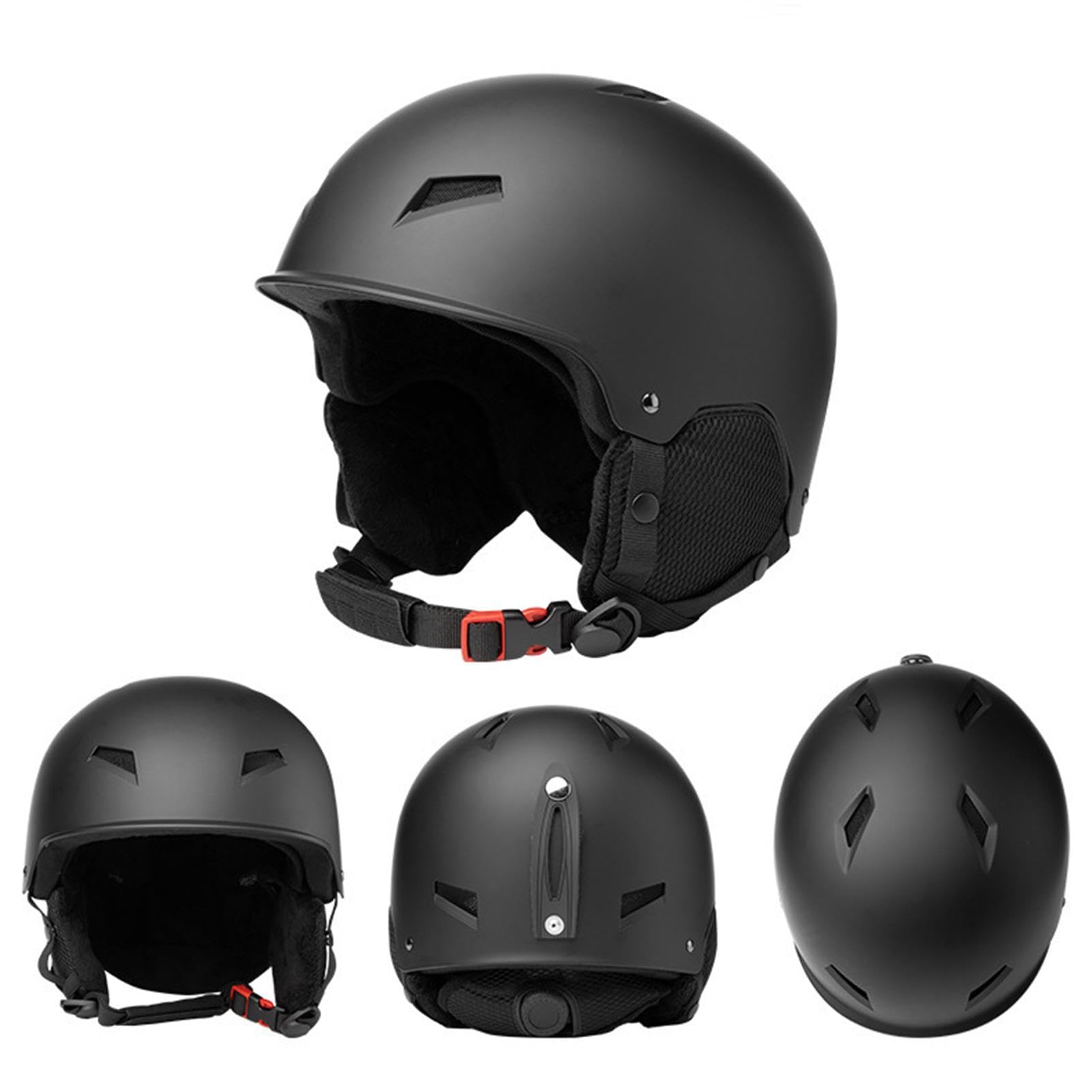 Cappello di sicurezza per lo sci, Cappello di sicurezza per lo snowboard,Cappello rigido di sicurezza per snowboard regolabile ammortizzante - Cappello di sicurezza traspirante con clip per occhiali p