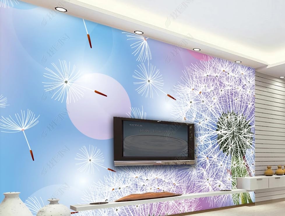Papier peint intissé pissenlit déco murale salon moderne poster géant mural 150x105