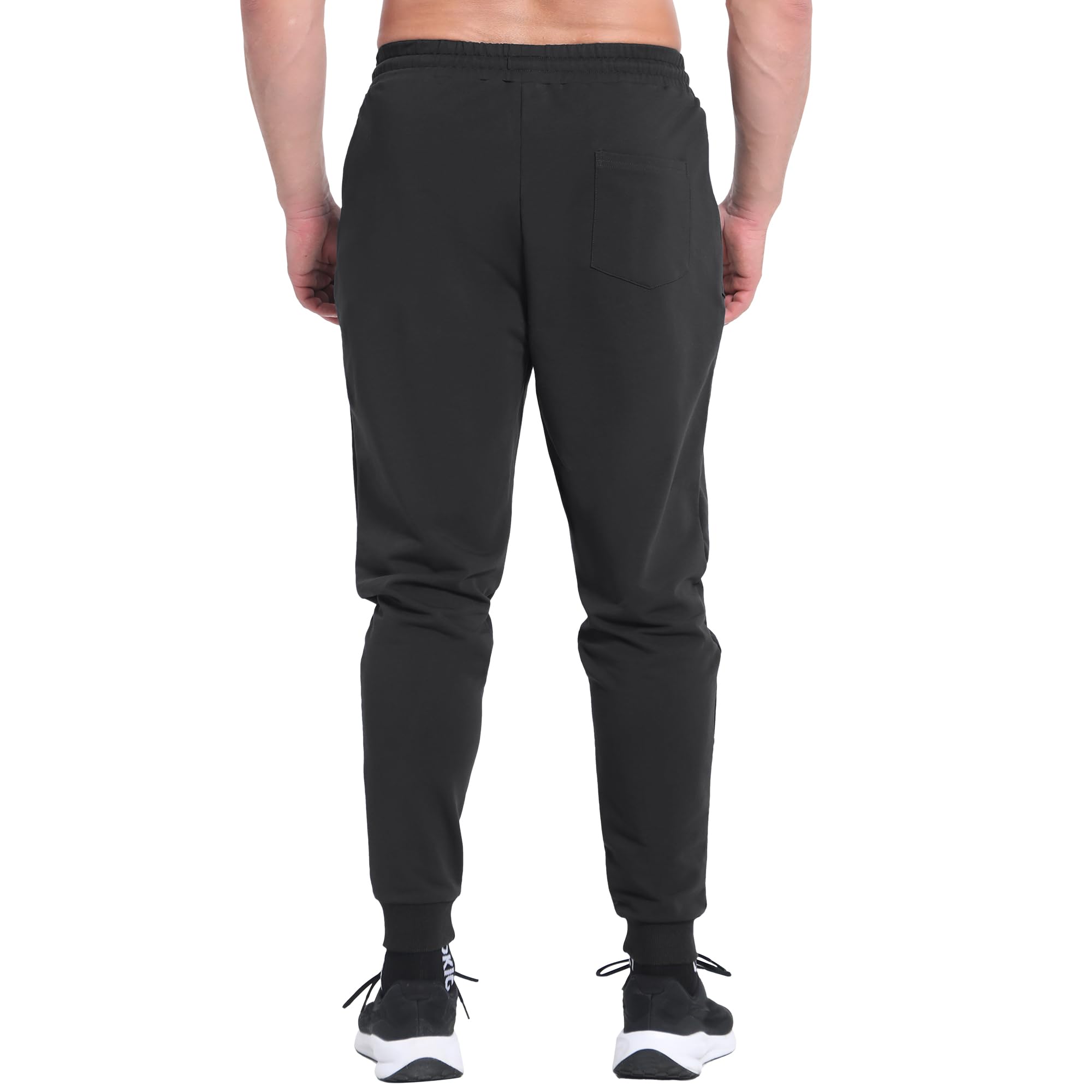 BROKIG Gym Jogginghose Herren Baumwolle Sport Fitness Hose | Sporthose Herren Lang, Trainingshose Herren Lang mit Reißverschlusstaschen, Atmungsaktiv Laufhose Herren Lang