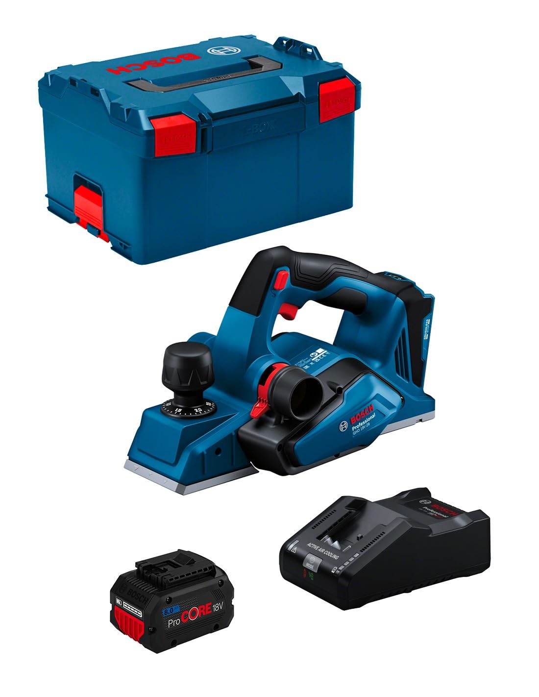 BOSCH Professional GHO 18V-26 (1 x 8,0 Ah ProCore + GAL18V-160 + L-Boxx 238)