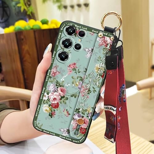 Phone Case Compatible with Oukitel C1/C1 Pro, Lanyard Ring Phone Holder Waterproof Shockproof Elderly lady Anti-dust Silicone Ba