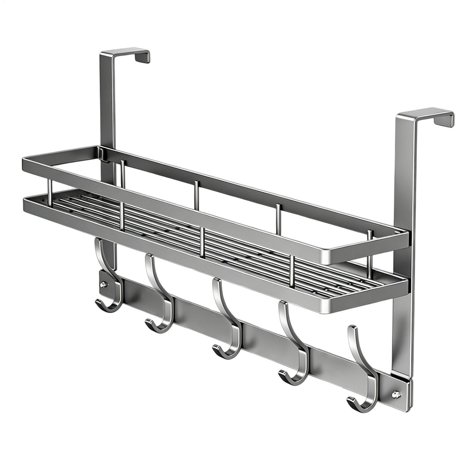 Rangement porte suspendu avec corbeille et patères de rangement
