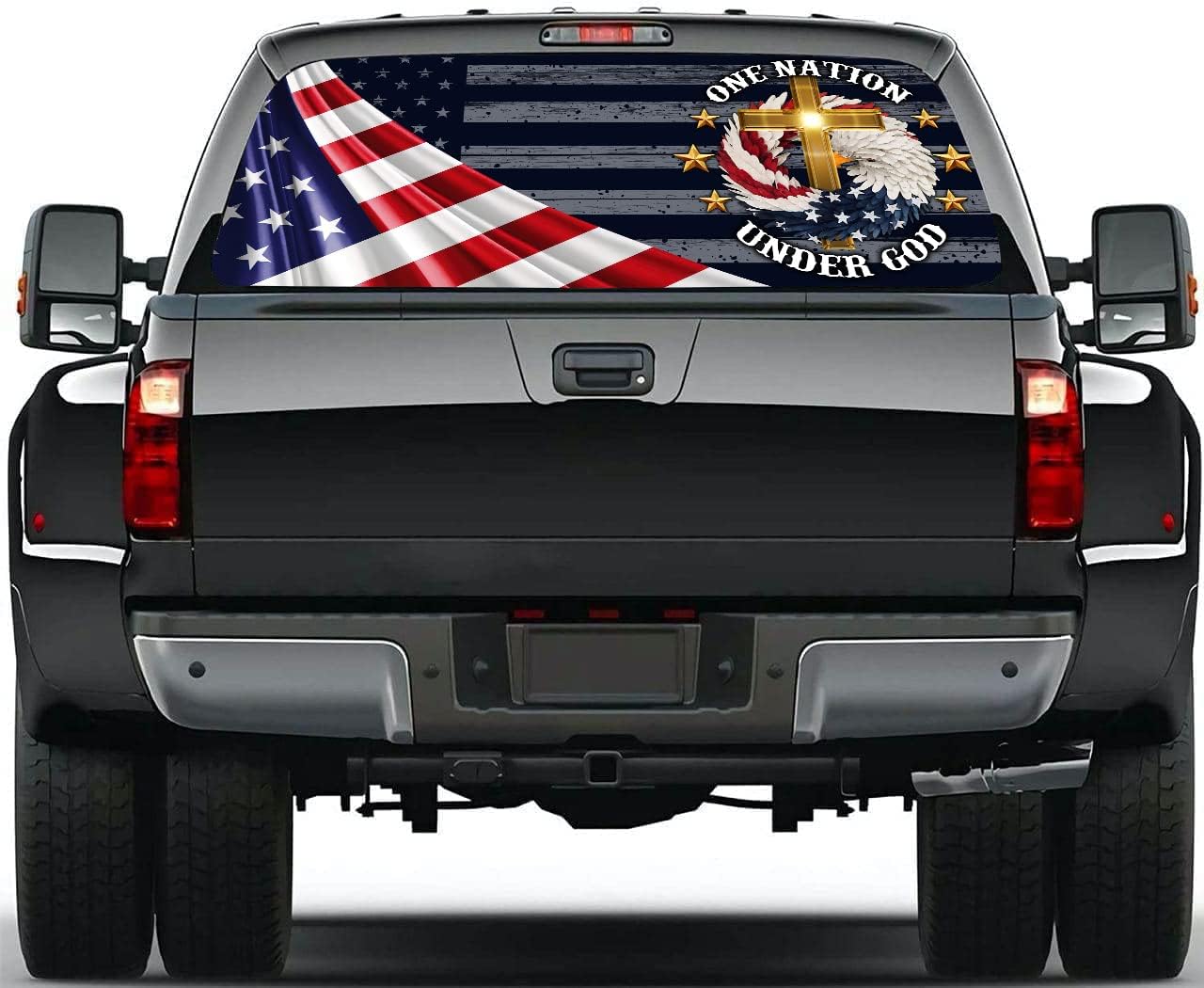 Buy Decals Rear Window One Nation Under God American Flag Decals for