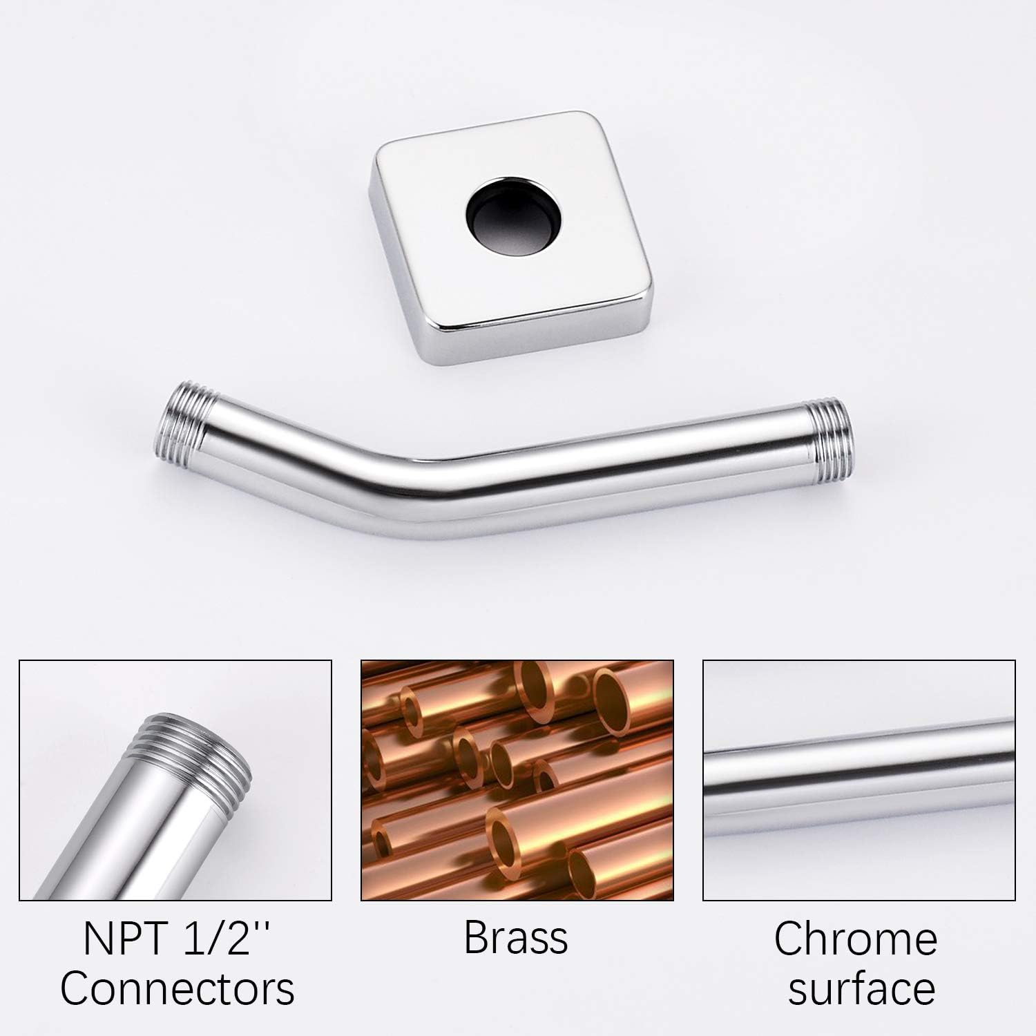 Free Shipping 🛒 Qomolangma Shower Faucet Set, 8 inch Chrome Single Function Shower Trim Kit with Rough-In Valve,Bathroom Rainfall Shower System with Stainless Steel Metal Showerhead