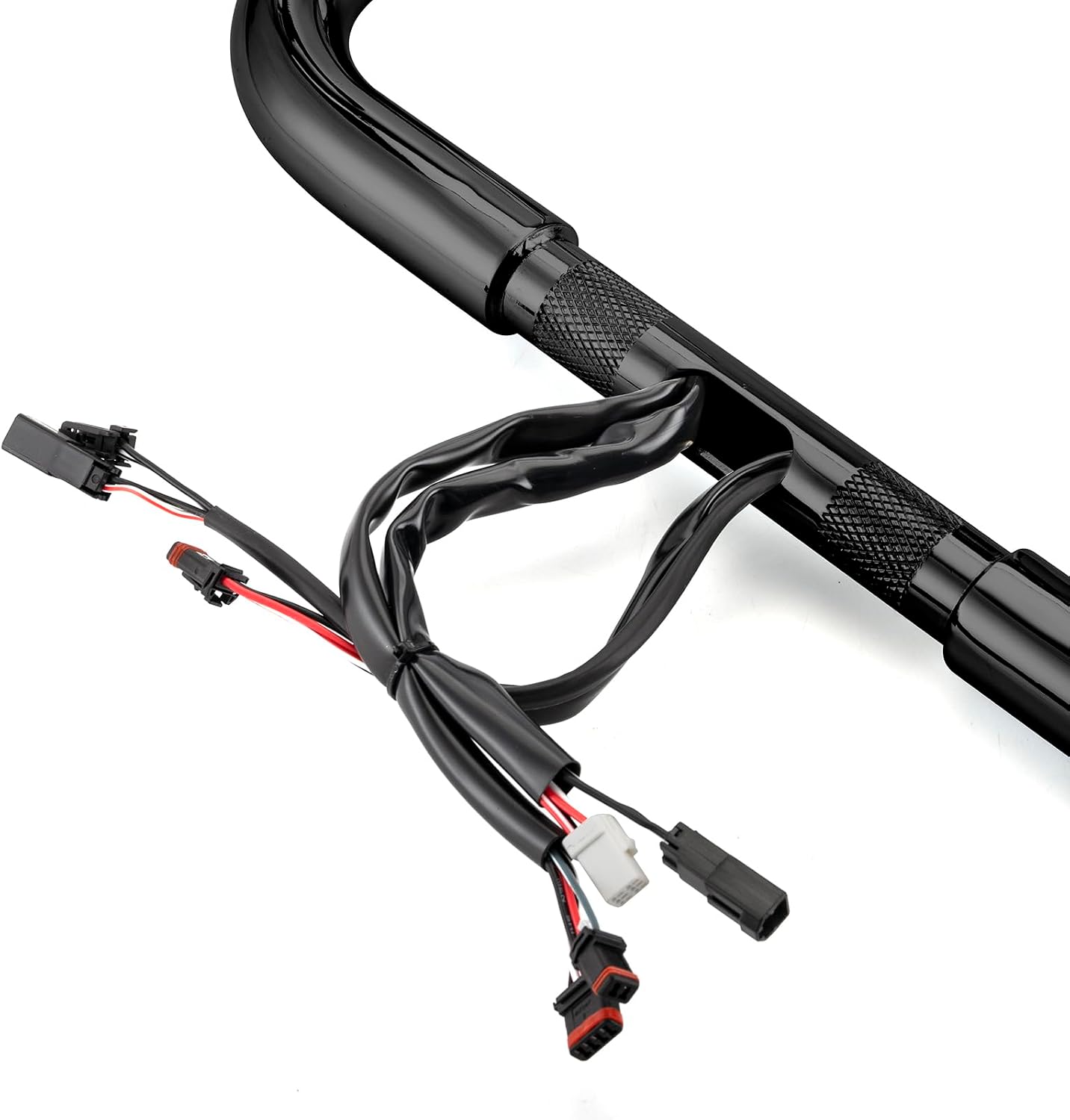 Mofun Pre-wired Handlebar 12" Rise Bagger Ape Hangers Bar Sharp Compatible with Harley Touring Street Glide Electra Glide Ultra Limited 2016-2023, Fit CVO 2013 with Batwing Fairing Gloss Black