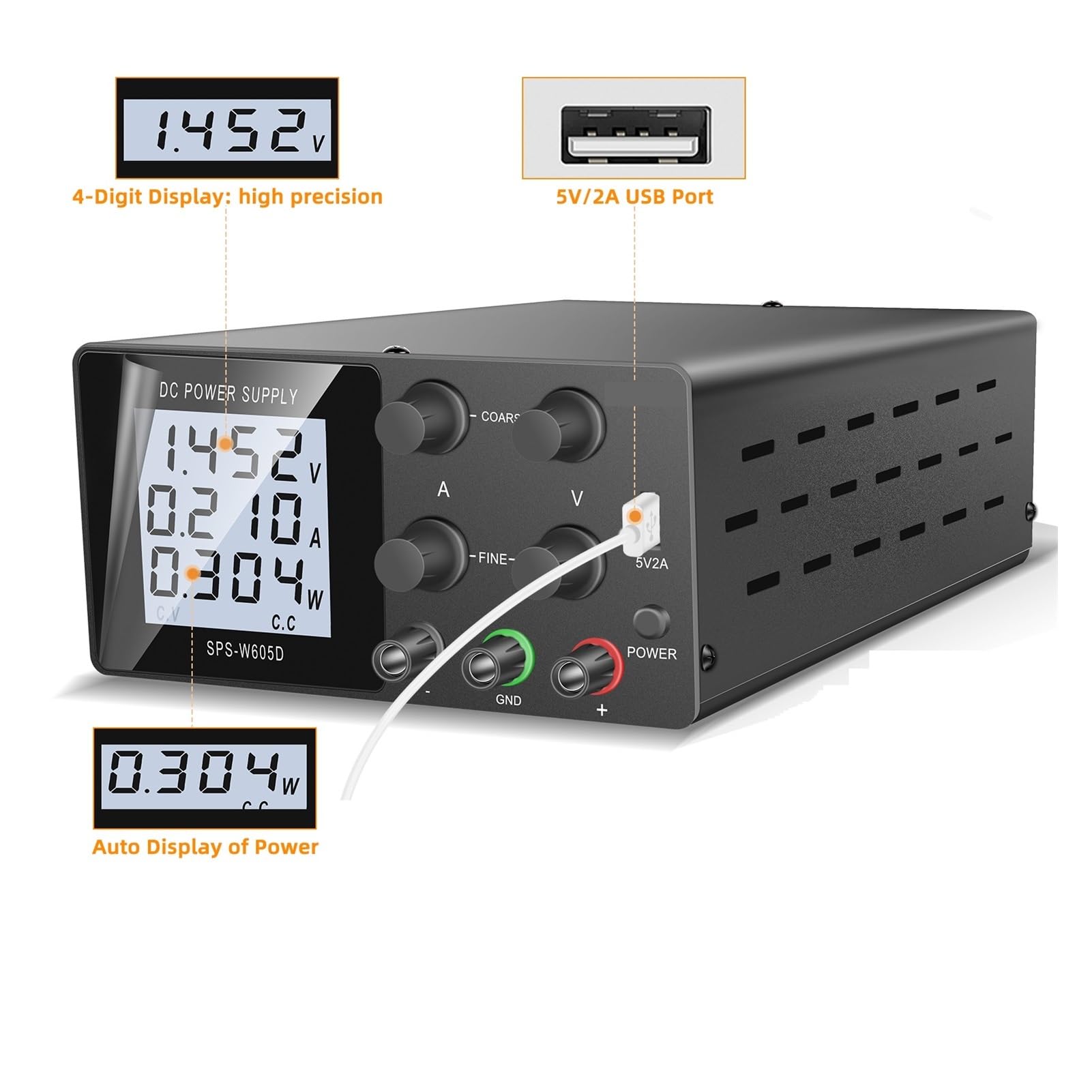Zasilacz LCD Dightal o mocy 300 W, regulowany, 30 V, 10 A, 12 V, 3 A, przełączany, regulowany, stabilizator napięcia, źródło zasilania DC, do laboratoriów, prac elektronicznych, majsterkowania itp.