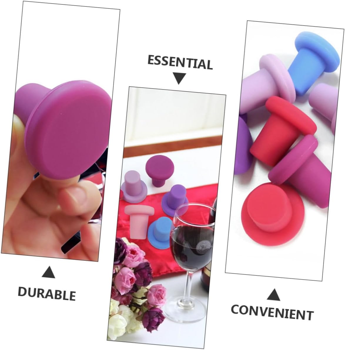 4pcs Silicone Wine Stoppers for Holiday Party Wine Sealing Stoppers