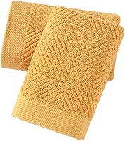 Vista 1 de sense gnosis Juego de 2 toallas de mano amarillas de tejido a rayas, 100% algodón de rizo súper suave, altamente absorbente, toalla facial