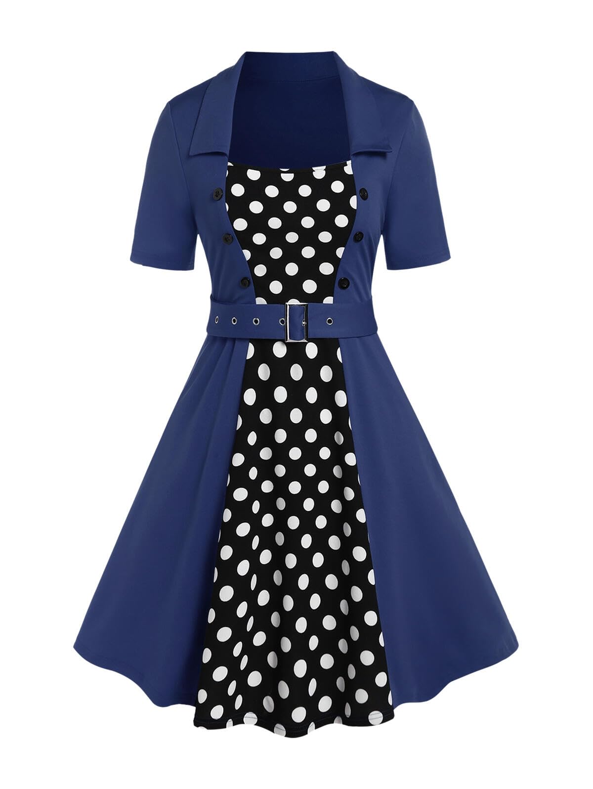 ROSE GAL Plus Size Polka Dots 1950s Vintage Dress for Women Rockabilly Retro Pinup Dress