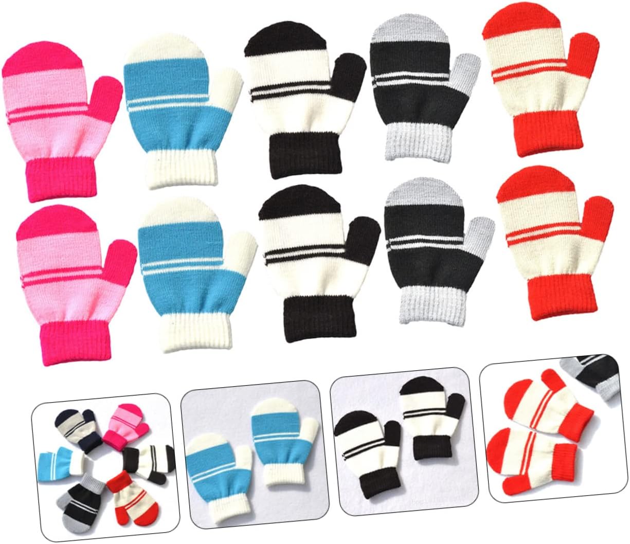 Veemoon Adorable Gloves Windproof Knitting Mitts for Boys and Warm Winter Accessories for Ages Stylish and Comfortable Knit Design Lightweight for Easy Wear