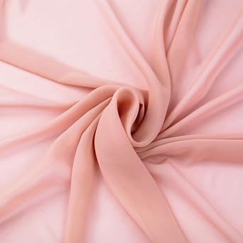 Dusty Pink Chiffon Fabric by the Yard, Sheer Fabric, Solid Color Chiffon Fabric, Sheer Chiffon, Fabric By the Yard - 1 Yard
