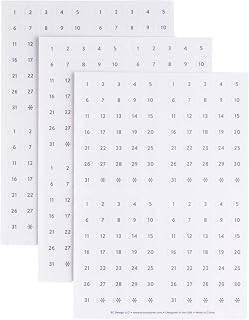 Erin Condren Date Dots Calendar Stickers, 12 Months of Date Dot Stickers, for Undated Planners, Agendas & Calendars, Clear Sticker Design