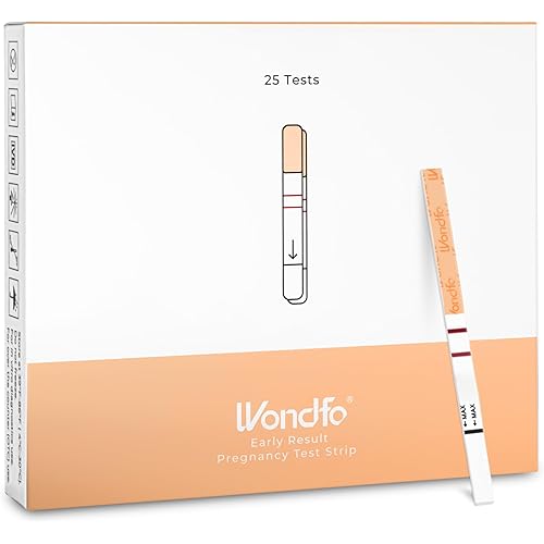 Wondfo Early Result Pregnancy Test Strips - Get Results 6 Days Sooner Than Missed Period-Sensitive and high-Accuracy HCG Testing Kit at 10 MIU/ml Cut-Off -[25 Packs]