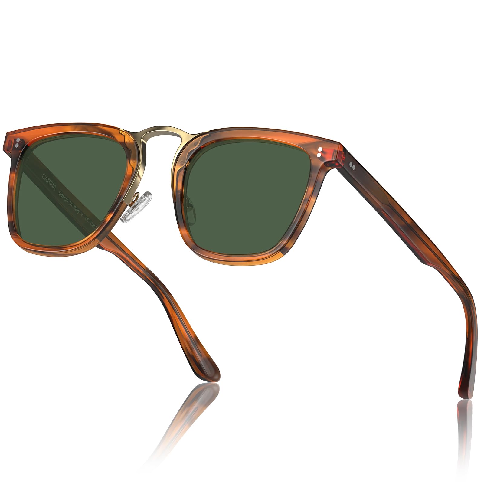 CARFIA Acetate Sunglasses for Men Polarized UV400 Protection CA5107