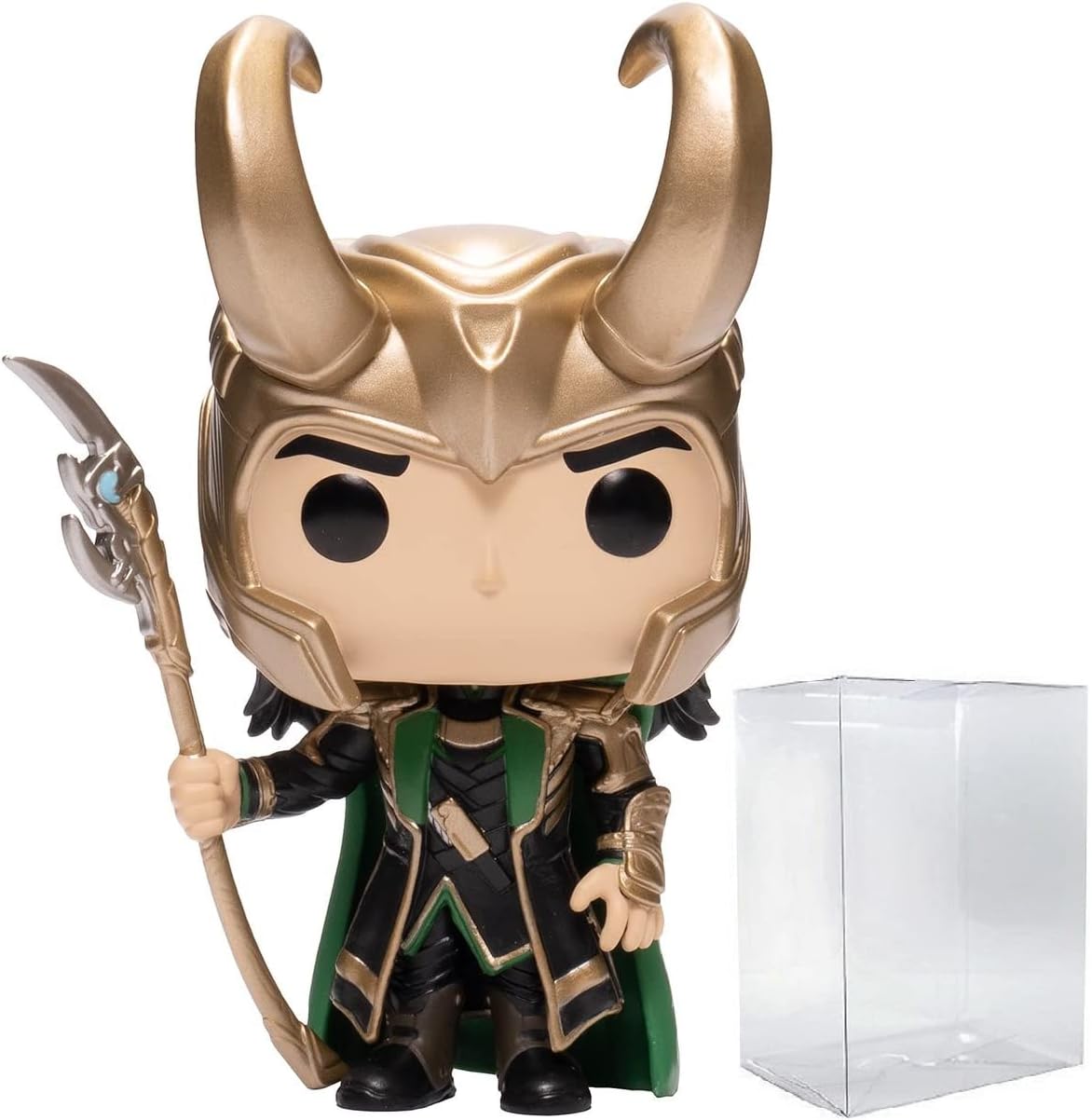 POP Marvel: Loki with Scepter (Glow in The Dark) Entertainment Earth Exclusive Funko Vinyl Figure (Bundled with Compatible Box Protector Case) Multicolored 3.75 inches