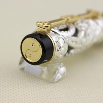 Gullor Advanced Fountain Pen Jinhao Chinese Dragon Bronze White with Black Heavy Gift Pen