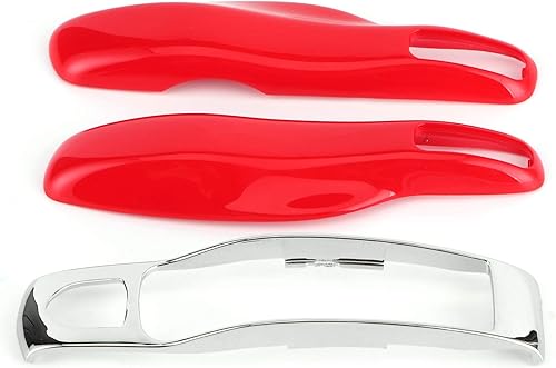 Miniatura 4 de Fydun Funda protectora para llavero, 3 piezas, funda protectora para llavero remoto, MacanCayennePanamera (rojo + plateado)