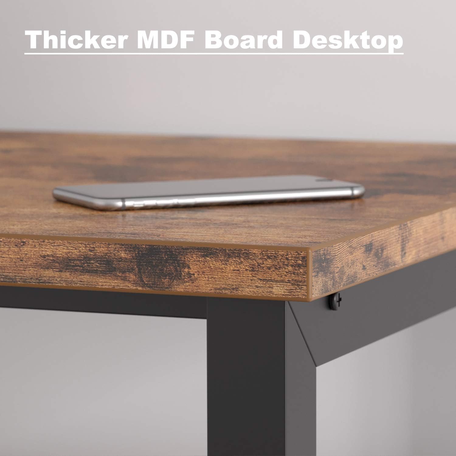 IRONCK Computer Desk 39", Office Desk, Writing Desk with Bookshelf, Wood and Metal Frame, Industrial Style, Study Table Workstation for Home Office Furniture