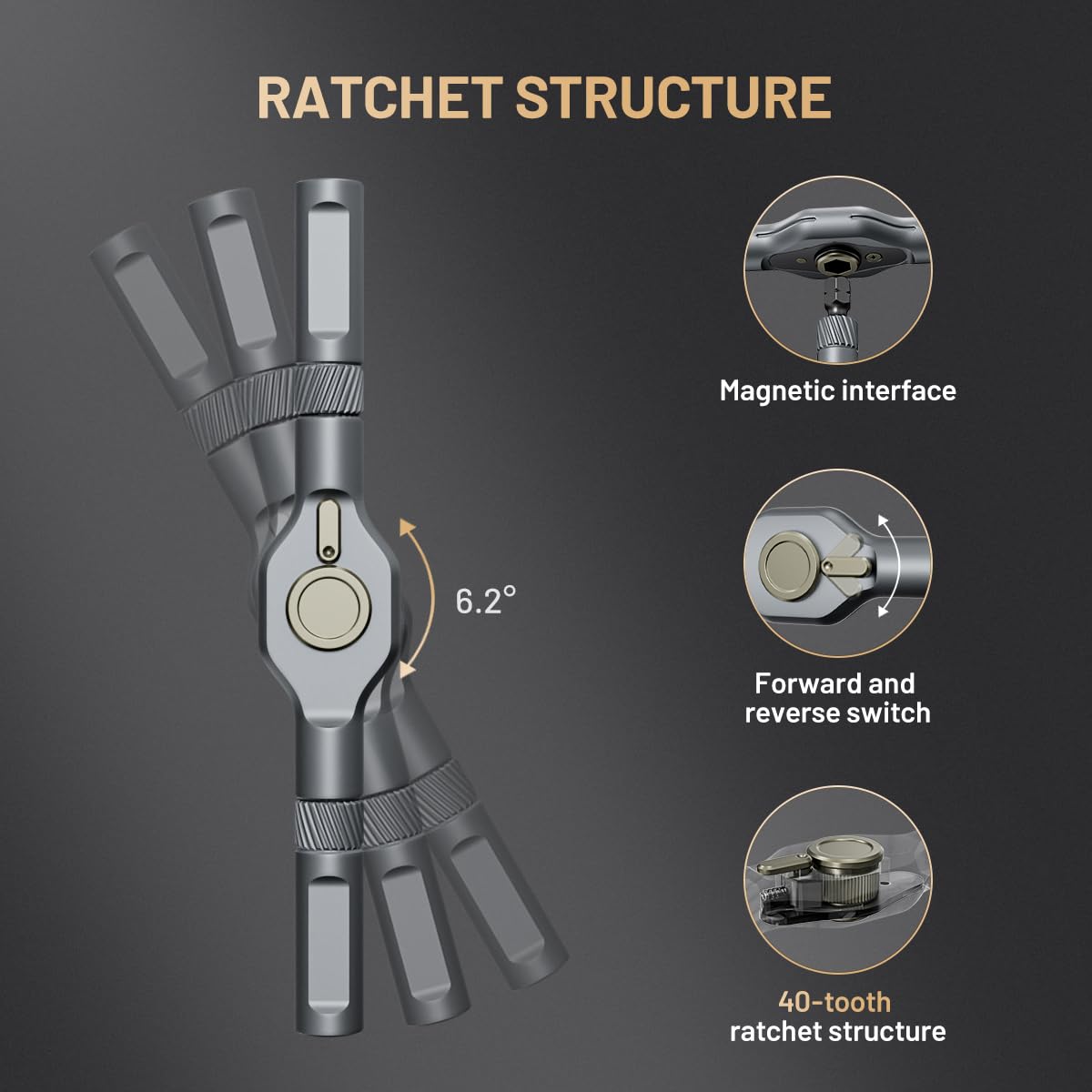 24-in-1 Magnetic Screwdriver Set S2 Steel AtuMan 24-in-1 Ratchet Screwdriver Set - Magnetic S2 Steel Bits With Case For Electronics & DIY Tool Set - View #10