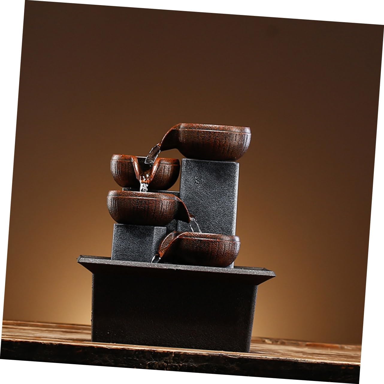 Cabilock Tabletop Water Fountain Elegant Office Ornament for Living Room Peaceful Zen Decor Beautiful Craftsmanship Suitable for Home and Office Decoration Us Included