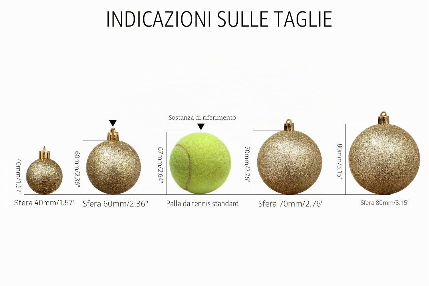 Sea Team 30 palline Natale contrasto 60mm oro-rosso
